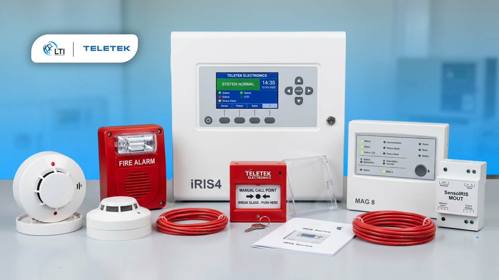Teletek Fire Alarm system lengkap dengan control panel smoke detector heat detector manual call point dan siren