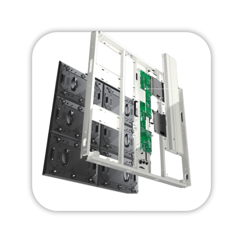 Struktur internal Lax Screen dengan desain ultra tipis dan rangka modular